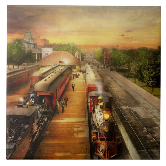 Train Station - The romance of the rails 1908 Tile (Front)