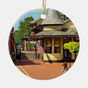 Train Station - There will always be hope Ceramic Ornament