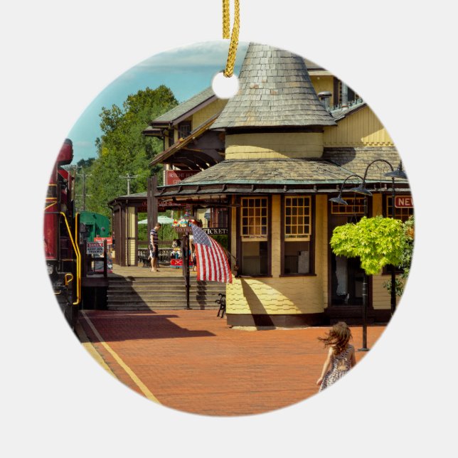 Train Station - There will always be hope Ceramic Ornament (Front)