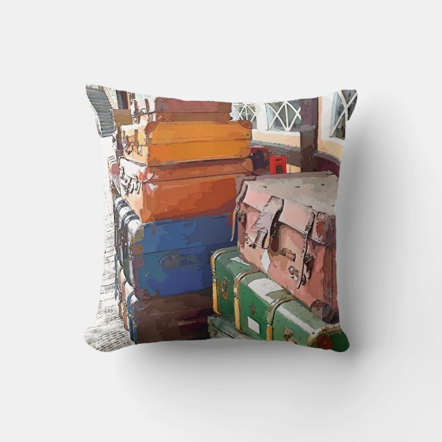 TRAIN STATION THROW PILLOW (Front)