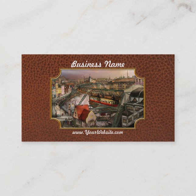 Train Station - Wuppertal Suspension Railway 1913 Business Card (Front)