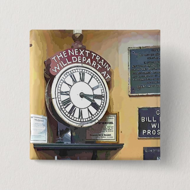 TRAIN STATIONS 2 INCH SQUARE BUTTON (Front)