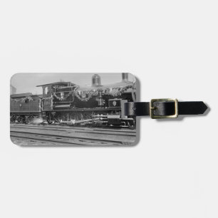 train steam locomotive engine old railway railroad luggage tag