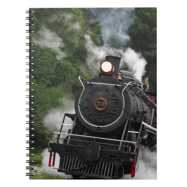 train steam rail railway station engine rails art notebook (Front)