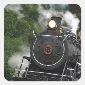 train steam rail railway station engine rails art square sticker