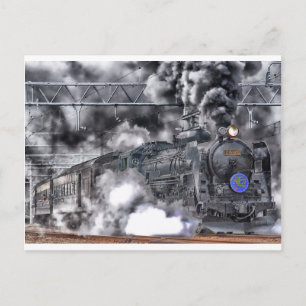 Train Steam Railroad Steampunk Engine Destiny Postcard