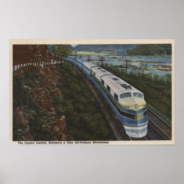 Train- Streamlining through Potomac Poster (Front)