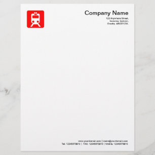 Train Symbol - Red Letterhead