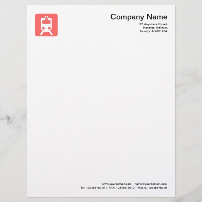 Train Symbol - Tropical Pink Letterhead (Front)