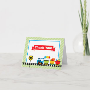 Train Thank You Card Folded Note Card