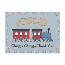 Train Thank You Postcard - Red, White & Blue