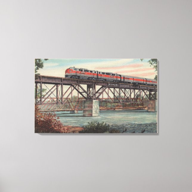 Train-The Tippecanoe / Crossing Tippecanoe River Canvas Print (Front)