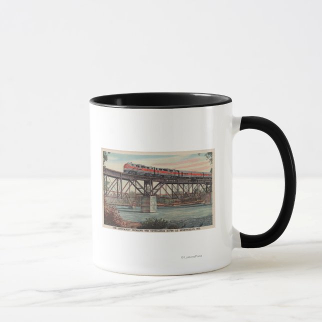 Train-The Tippecanoe / Crossing Tippecanoe River Mug (Right)