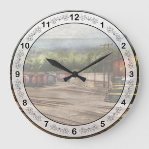 Train - The train graveyard Large Clock
