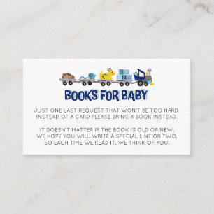 Train Theme Shower Book for Baby Enclosure Card