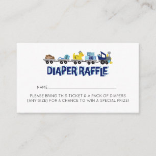 Train Theme Shower Diaper Raffle Enclosure Card