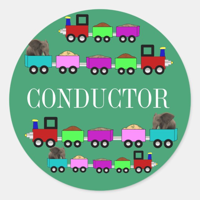Train Themed Birthday Party favour Classic Round Sticker (Front)