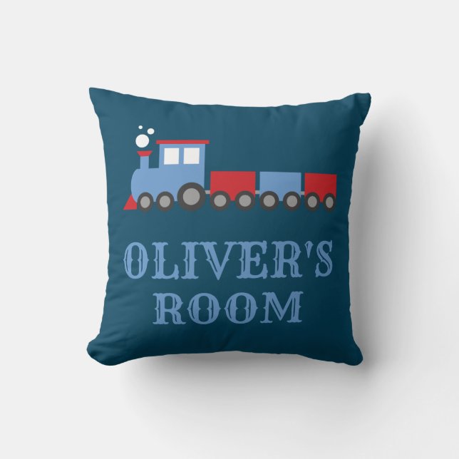 Train themed room pillow. throw pillow (Front)