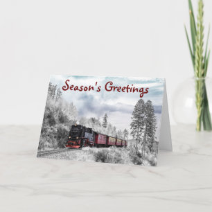Train Themed Season's Greeting Christmas Card