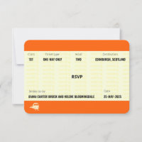 Train Ticket Inspired | LGBTQ+ Wedding RSVP