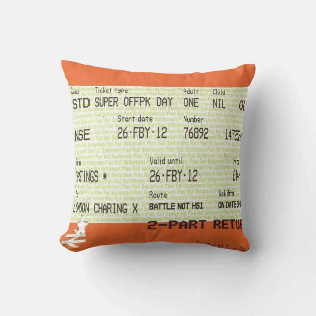 Train ticket MoJo Pillow (Front)