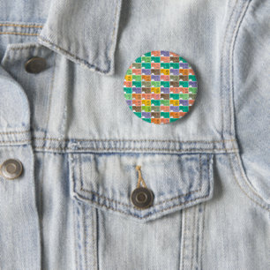 Train ticket montage 2 inch round button