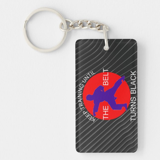 Train till the belt turns black keychain (Front)