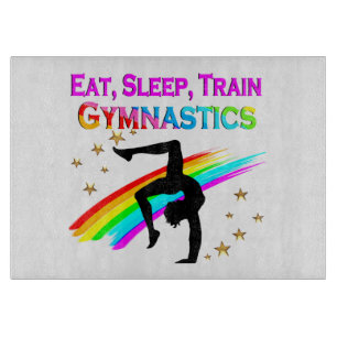 TRAIN TO BE A GYMNASTICS CHAMPION CUTTING BOARD