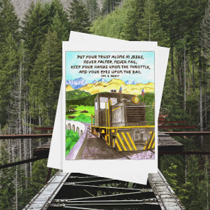 Train to Heaven Personalized Father's Day Card