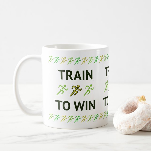 Train to win fun running sports coffee mug (With Donut)