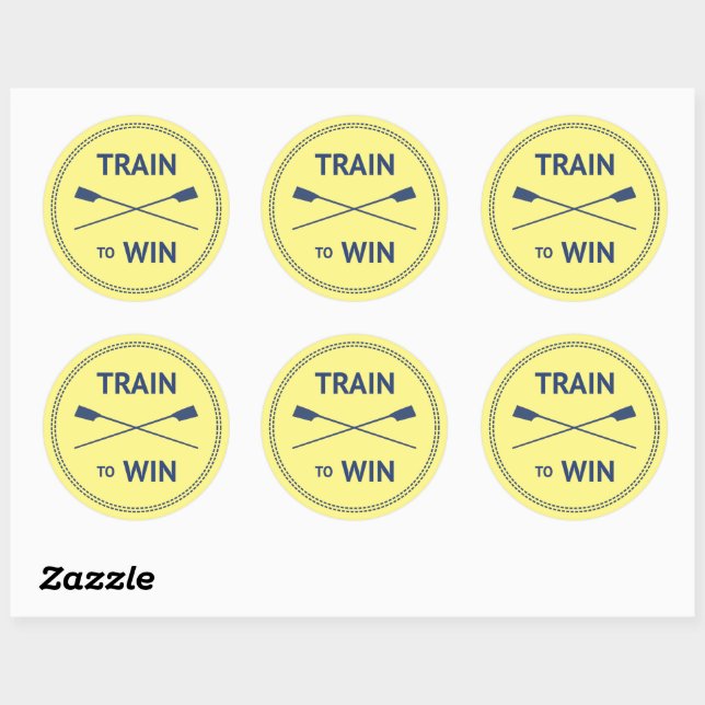 Train to win sport quote rowing motivation classic round sticker (Sheet)