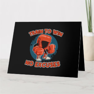 Train To Wins No Excuses Boxing Punching Bag Card