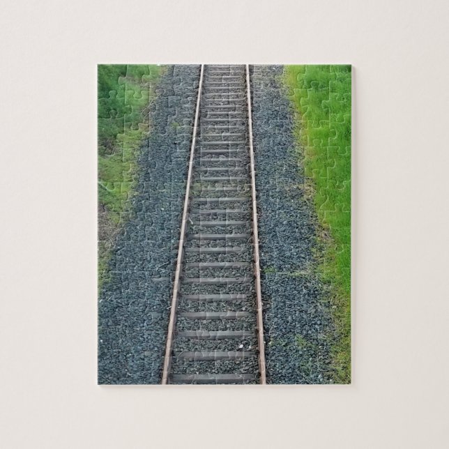 Train Track Railway in Nature, Landscape Jigsaw Puzzle (Vertical)