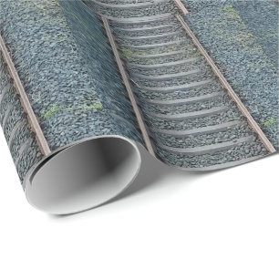 Train Track Railway in Nature, Landscape Wrapping Paper