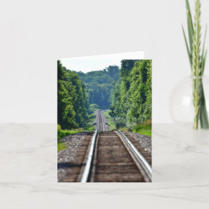Train tracks blank notecard