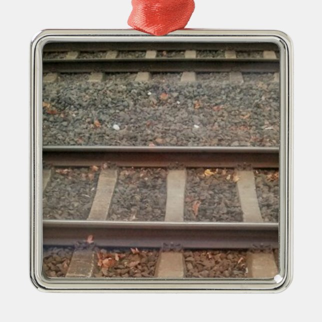 Train Tracks, Railway Metal Ornament (Front)