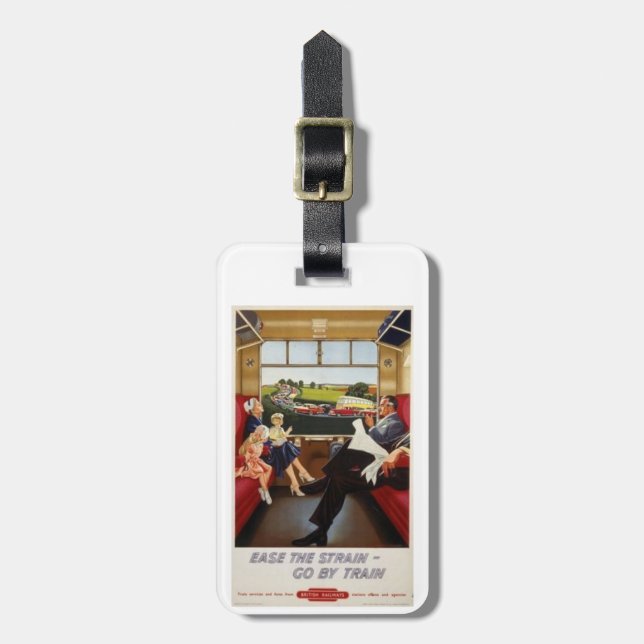 Train Travel, Vintage, Luggage Tag (Front Vertical)
