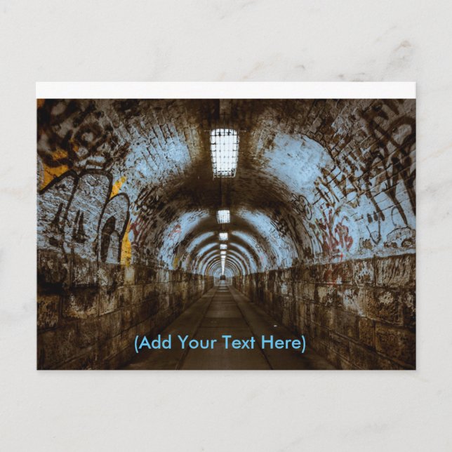Train Tunnel with Graffiti  Postcard (Front)