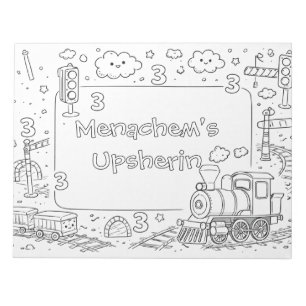 train upsherin colouring page notepad