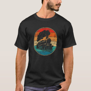Train Vintage Distressed Retro Engineer Engine Con T-Shirt
