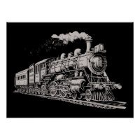 Train Vintage Graphic Design Sketch Retro Steam