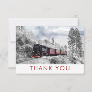Train vintage hiver Scène de Noël Merci