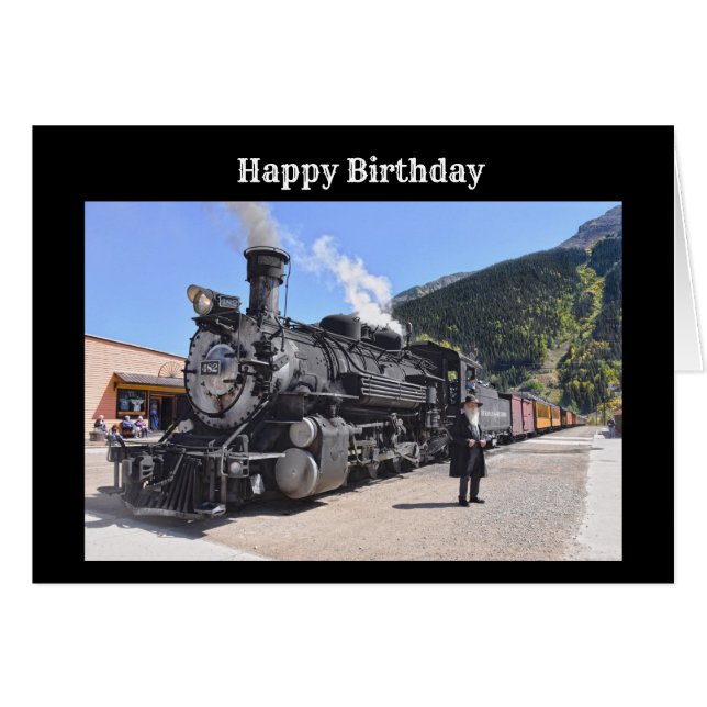 Train vintage, Joyeux Anniversaire, Vieux Temps ! (Devant horizontal)