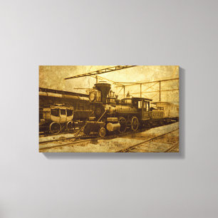 Train Vintage Steampunk sur toile