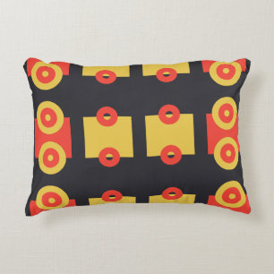 Train wheel wagons simple modern accent pillow