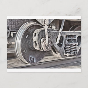 Train Wheels Postcard