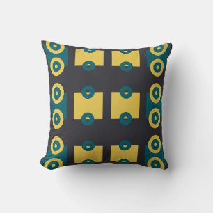 Train wheels simplified dark teal modern throw pillow