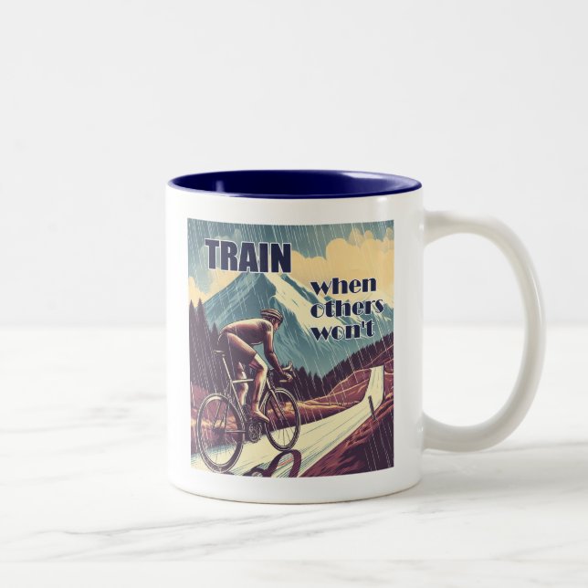 Train When Others Won't Cycling Two-Tone Coffee Mug (Right)
