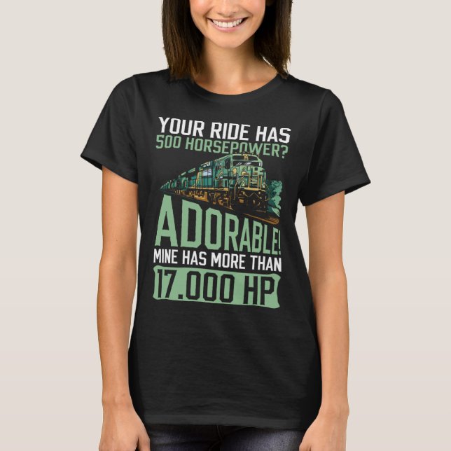 Train Worker And Railroad Worker Locomotive Engine T-Shirt (Front)