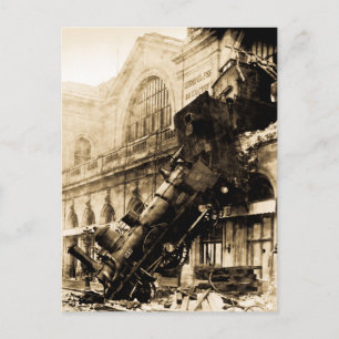 Train Wreck at Montparnasse , 22 October 1895 Postcard
